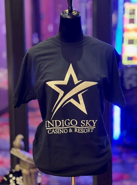 Short sleeve T Shirt with Indigo Sky Casino Logo