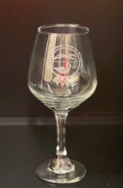 Etched Wine Glass